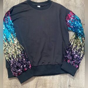 Sequin black sweater size medium